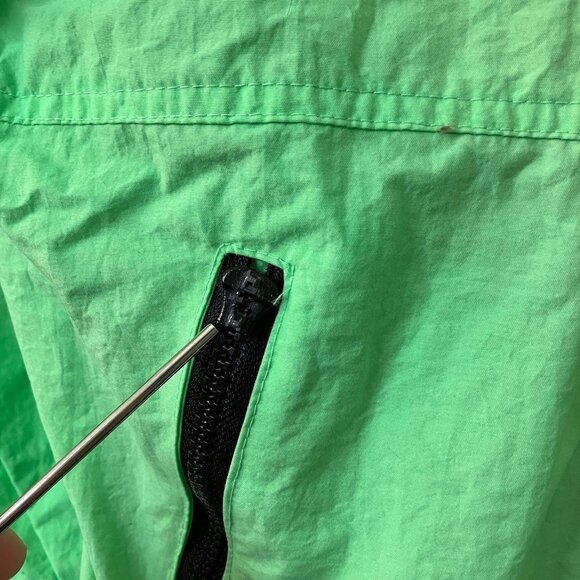 Vintage 1990 Bodyglove Windbreaker Jacket Mens Green Graphic Hooded Nylon - Picture 4 of 16